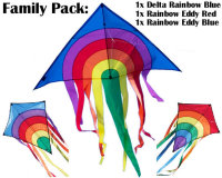 FAMILY PACK 1+2=3 RAINBOW KITES