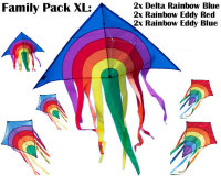 FAMILY PACK XL 2+4=6 RAINBOW KITES