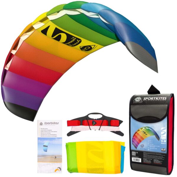 HQ Symphony Beach III 2-Lines Kite | Rainbow & Aqua – Bild 10