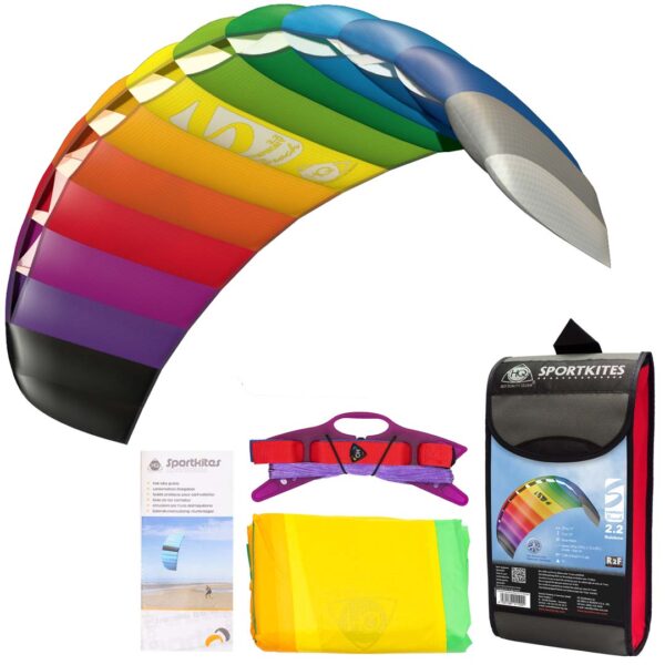 HQ Symphony Beach III 2-Lines Kite | Rainbow & Aqua – Bild 11